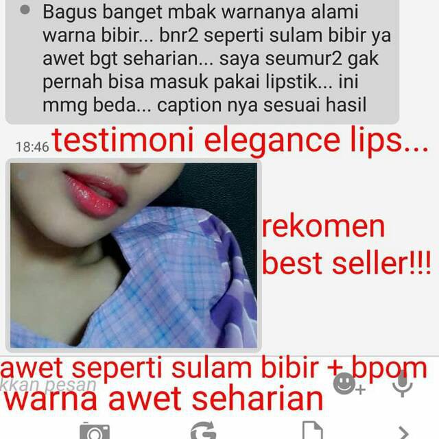 Lipstick elegance rouge hasil seperti sulam bibir - lipstik mate sulam bibir