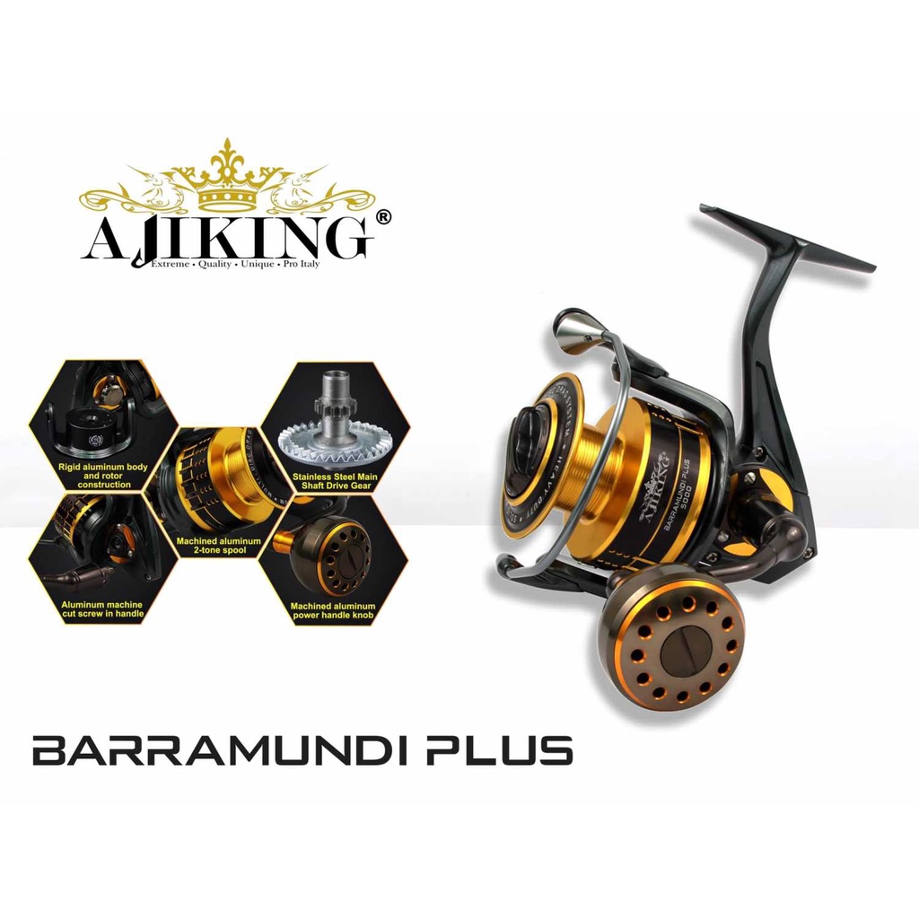 Ajiking Barramundi Plus. Reel Spinning. Power Handle. Max Drag 8kg