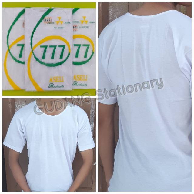 Kaos Pria Lengan Pendek 777 Putih