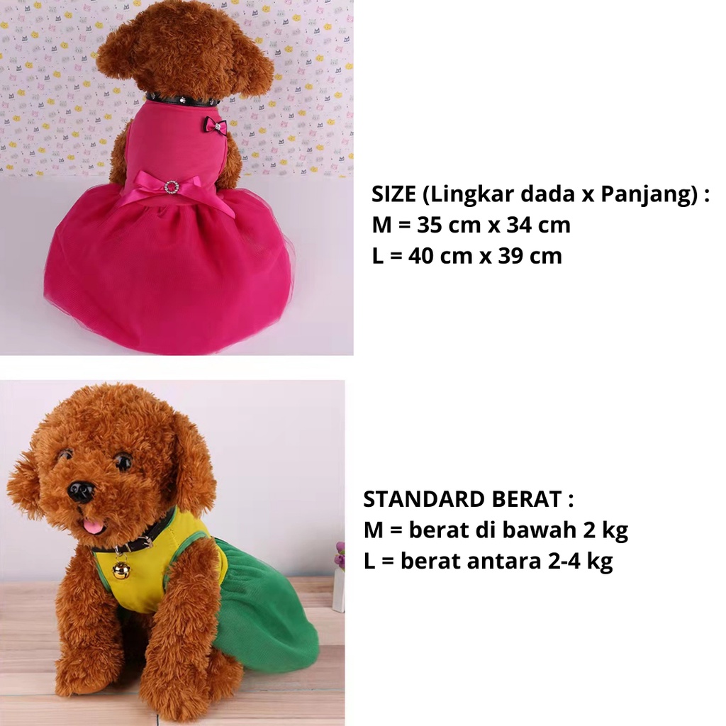 Gaun Pesta Dress Princess Anabul Anjing Kucing / Party Dress Gown for Pet Dog and Cat / Clothes Baju Pakaian Anjing Kucing