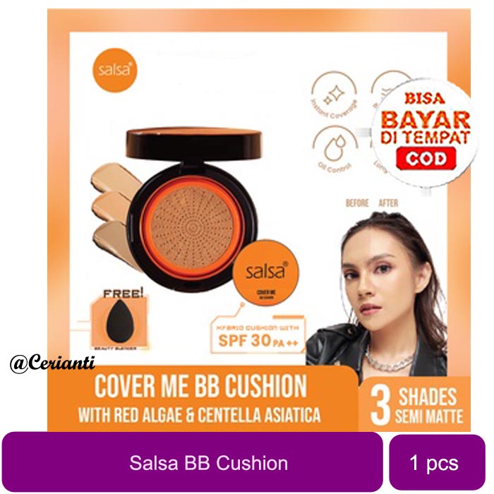 [SPF30 PA++ | CUSHION DENGAN RED ALGAE + CICA] [BPOM] SALSA Cover Me BB Cushion - Semi Matte with Red Algae Niacinamide &amp; Centella_Cerianti