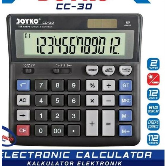 

New! Kalkulator Joyko CC-30 12 Digit / Calculator 12 Digit Joyko CC-30 원