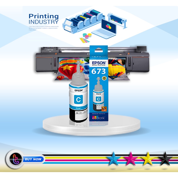 TINTA PRINTER EPSON 673 CYAN SERIES L800 L805 L850 L1800