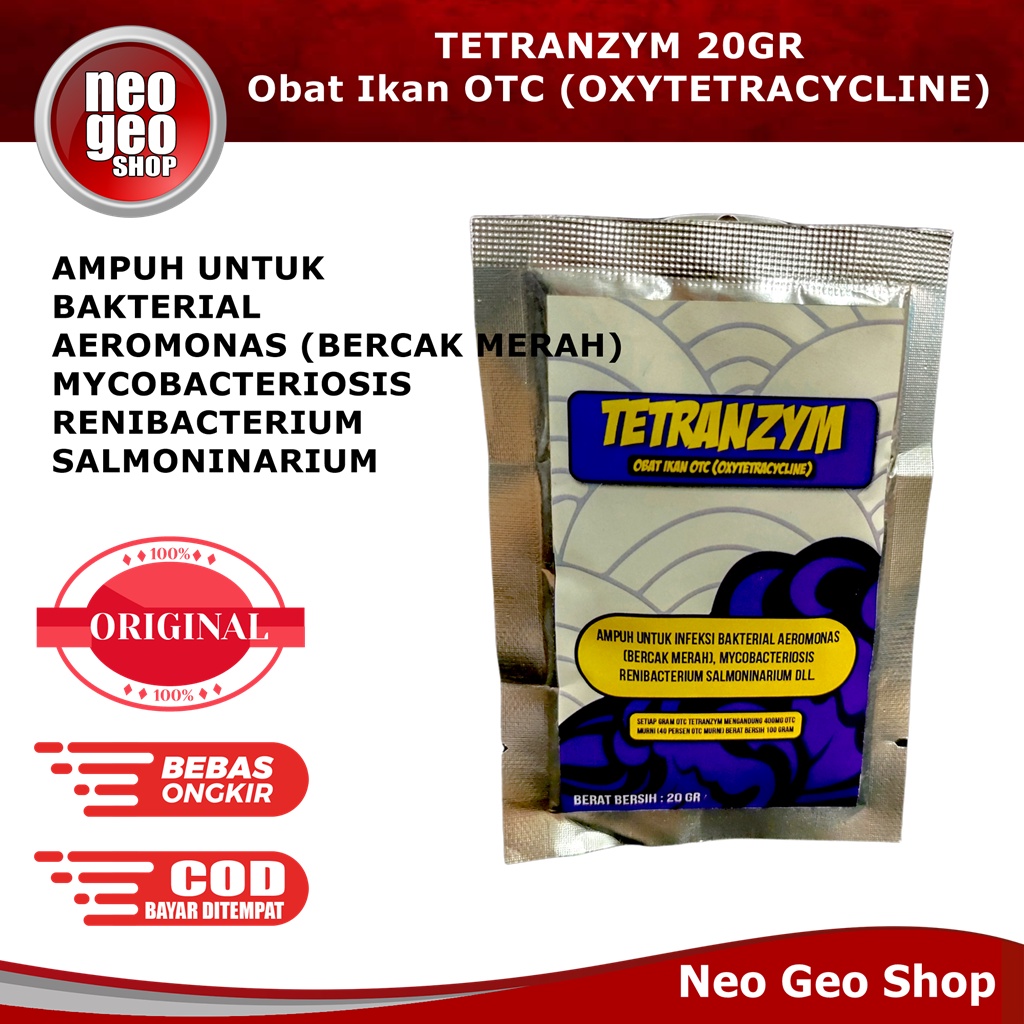 TETRANZYM Oxytetracycline Oksitetrasiklin Obat Ikan OTC