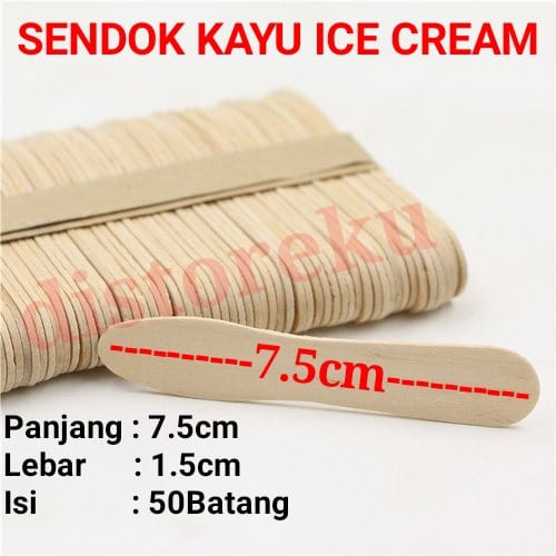 50pcs SENDOK GAGANG KAYU ES KRIM SPOON ICE CREAM KAYU ES CRIM