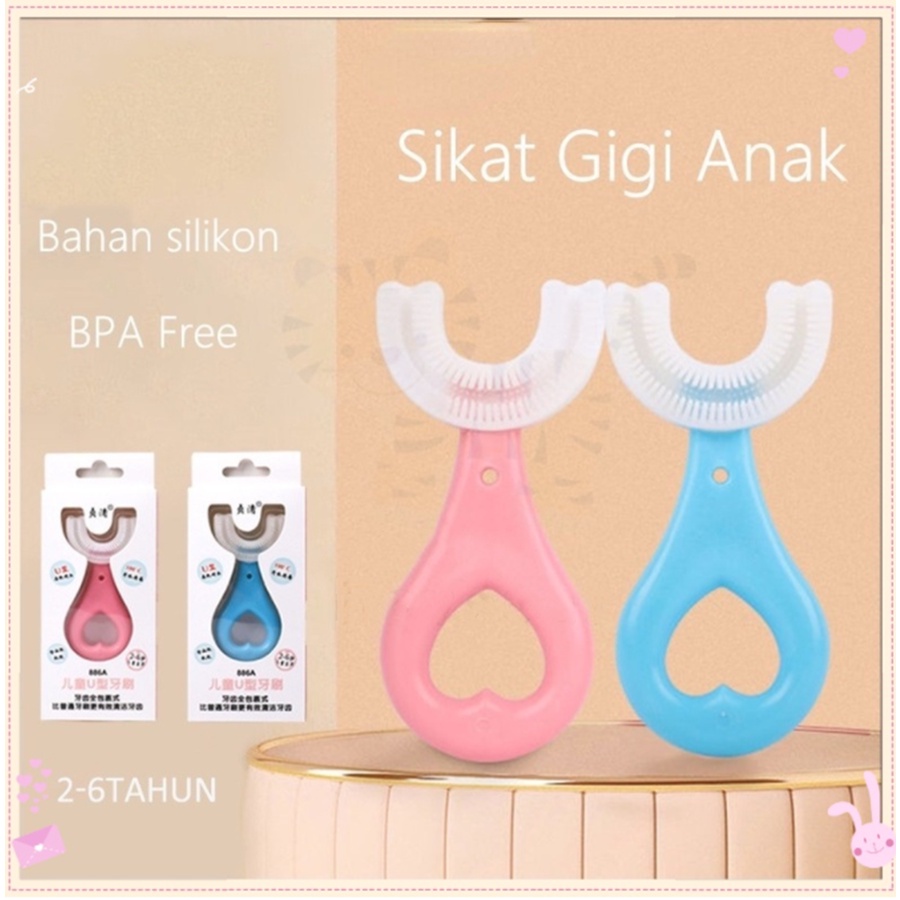 [TULALA SHOP]  Sikat Gigi Anak Bentuk U Bahan Silikon / Tooth Brush Baby Silicon type U Sikat Gigi Anak Sikat /  / Training Toothbrush