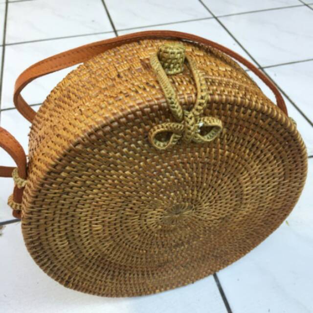  tas  rotan  ata polos 20cm kulit asli Shopee Indonesia