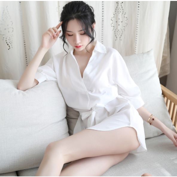 BV.ID BT416 BAJU TIDUR SATIN DEWASA SEXY LINGERIE LINGERI BIGSIZE KEMEJA WANITA SEXY