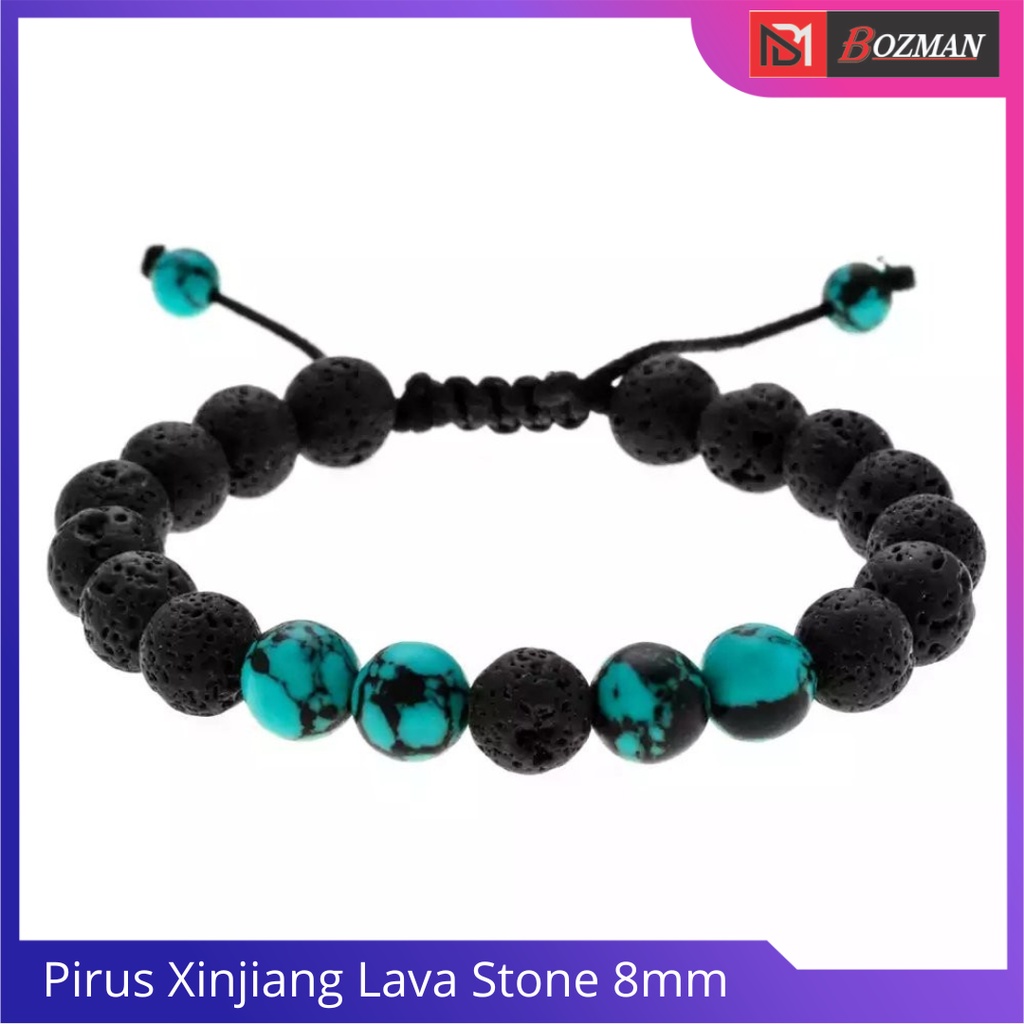 GELANG BATU PIRUS XINJIANG X LAVA STONE CUSTOM BERBAGAI MACAM KOMBINASI