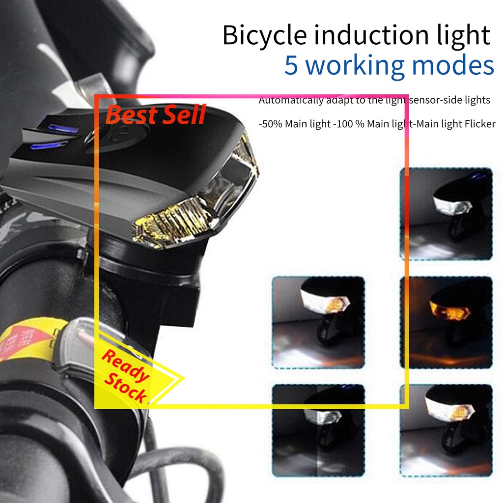 Bicycle Headlight Bike 22mm-35mm Handlebar Front Light for Night Riding