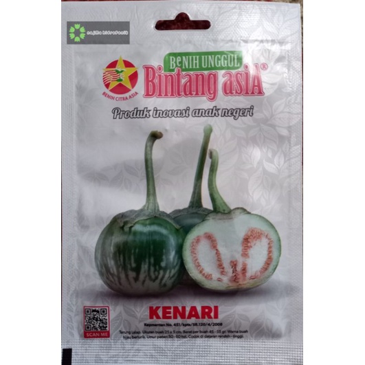 Benih/bibit Terong Lalap Hijau Kenari Pouch (Bintang Asia)