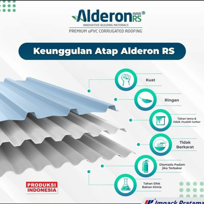 ATAP UPVC ALDERON RS EF 690cm. GELOMBANG GRECA KOTAK