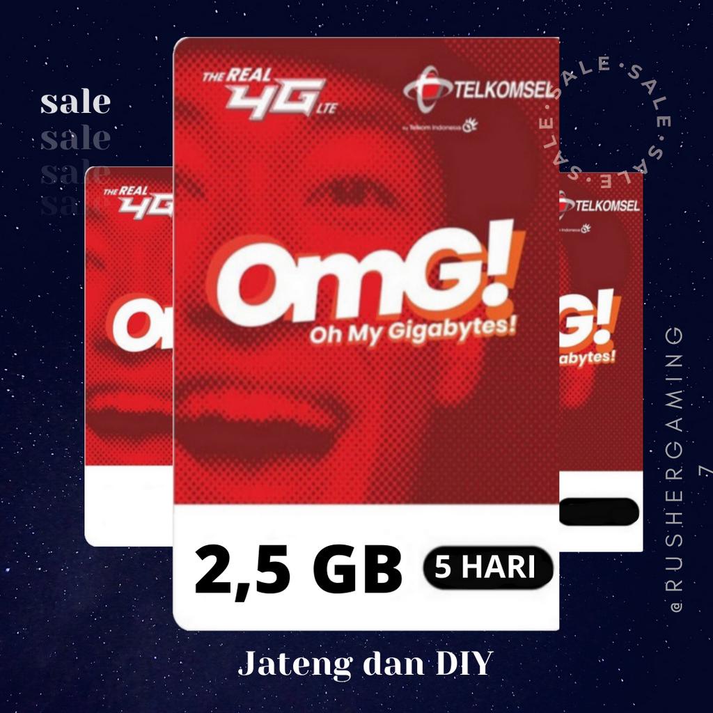 INJEK VOUCHER TELKOMSEL 2,5Gb 5 HARI JATENG DIY, LANGSUNG MASUK