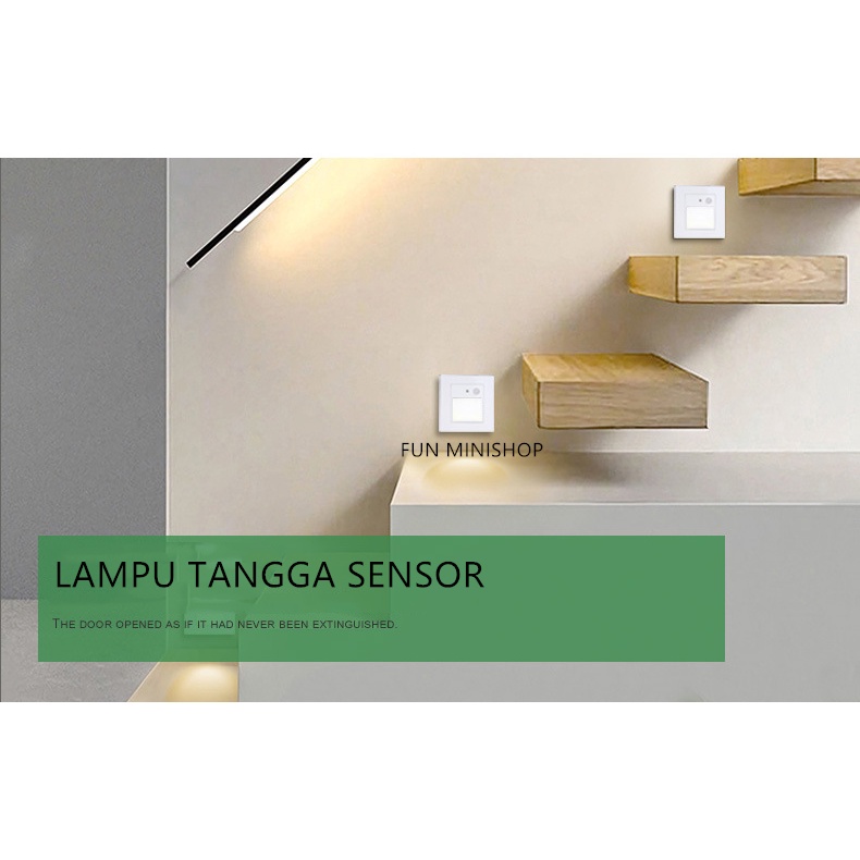 LAMPU TANGGA SENSOR GERAK LED Dinding Step Light MINIMALIS