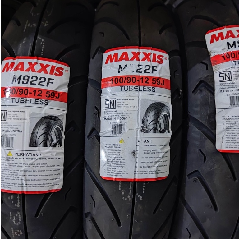 Ban Scoopy 100/90 12 Ban Scoopy Ring 12 Ban Depan Maxxis M922F Tubeless Tubless