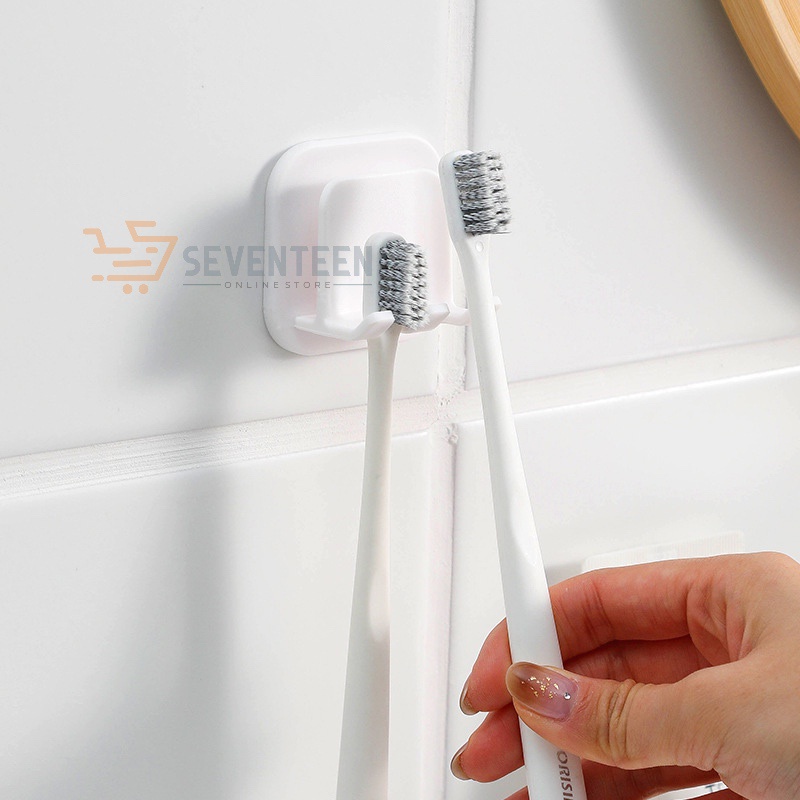 SEVENTEEN TOOTHBRUSH HOLDER CUP TEMPAT SIKAT GIGI DAN GELAS GANTUNGAN TEMPEL DINDING HOOK AJAIB HOLDER SIKAT GIGI TEMPEL