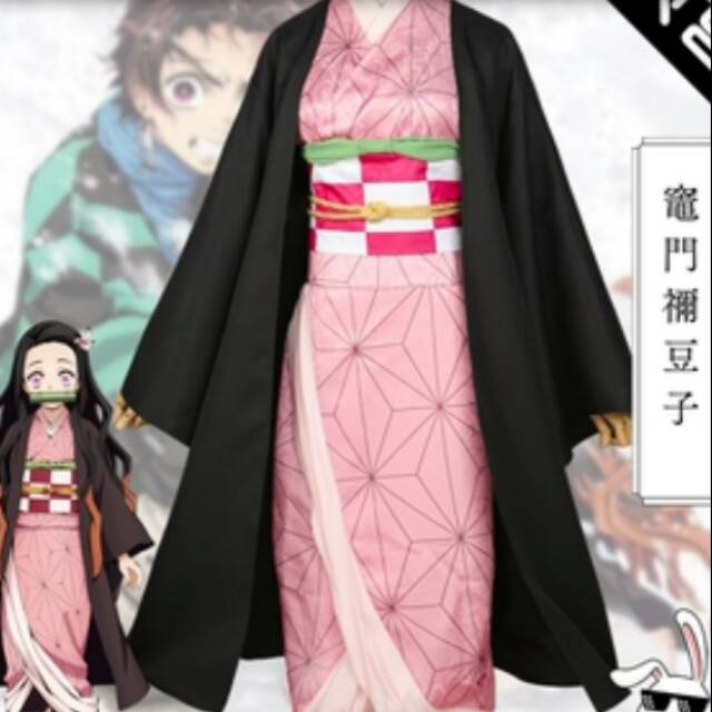 Costume Cosplay Nezuko Kimetsu No Yaiba Haori Yukata Kimono Jepang Anime Shopee Indonesia