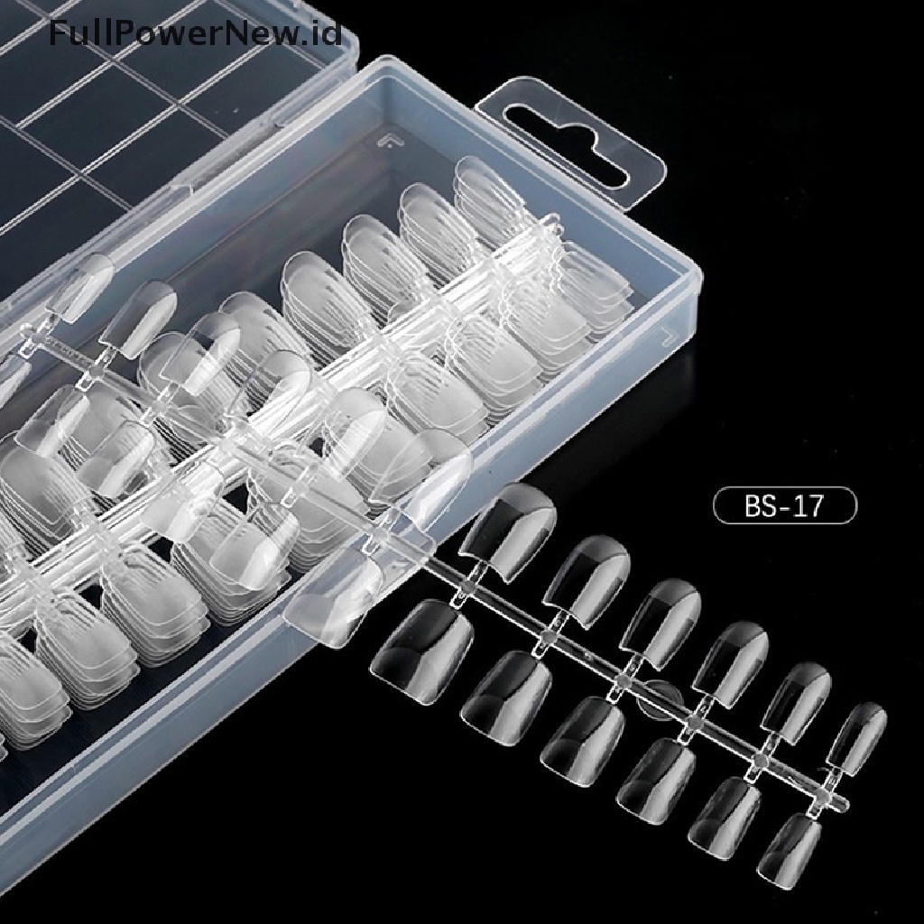 (Full) 240pcs / Box Kuku Palsu Panjang Full Coverage Transparan Bahan ABS Untuk Nail Art / Manicure