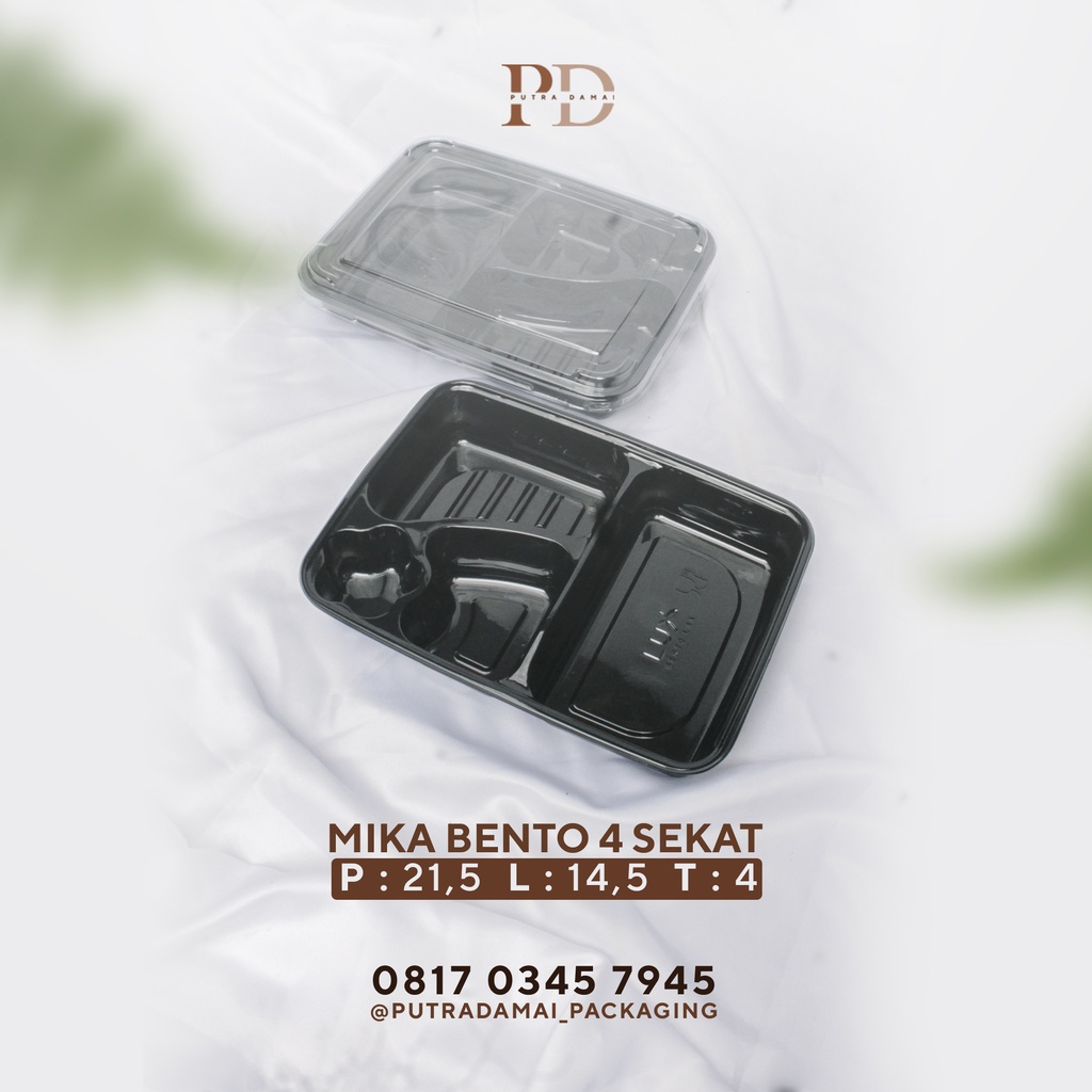 Jual Mika Bento Sekat Tebal Hitam Mika Bento Sekat Box Bento