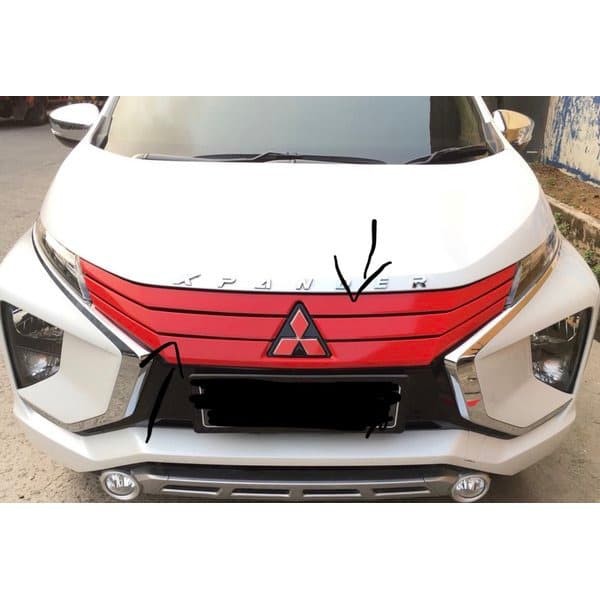 COVER GRILL DEPAN XPANDER TERSEDIA WARNA CHROME MERAH DAN HITAM DOFF