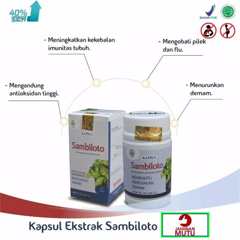 Kapsul Ekstrak SAMBILOTO Herbal Diabetes &amp; Jantung