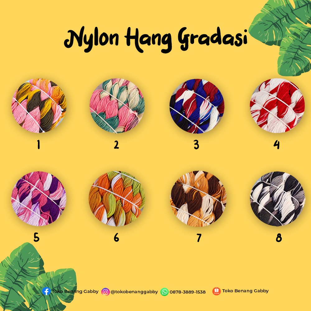 Benang Rajut Nylon/Nilon Hang Gradasi