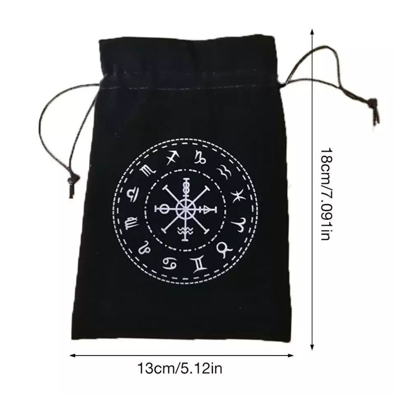 [BISA COD] Pouch Kartu Tarot Beludru Motif | Tas Penyimpanan Kartu Tarot Ukuran 13x18 cm