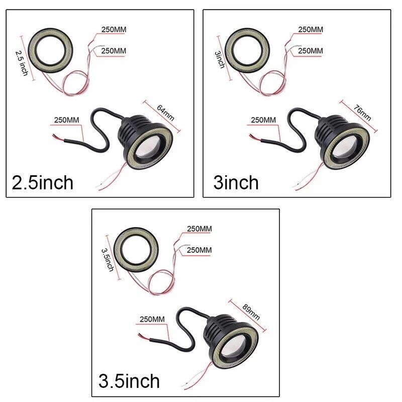 [BISA COD] Lampu Led Foglamp Angle Eyes 89mm Lensa Projector FOGLIGHT ANGEL EYES FOG LAMP LED Foglamp Mobil Universal