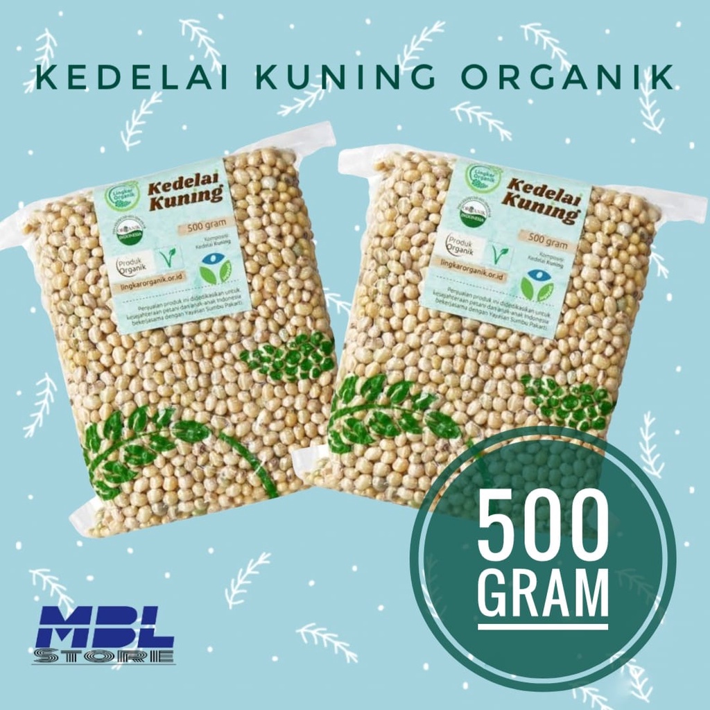 

Kacang Kedelai kuning Organik 500 g Non GMO lingkar Organik