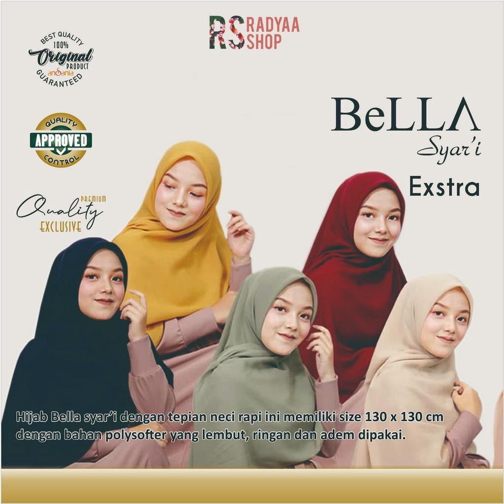 Jilbab Syari Bella Square Grande Ukuran 130 x 130 polycotton ansania Original