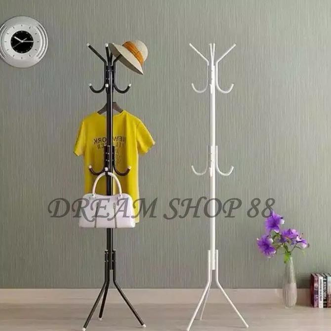 Jual Stand Hanger Gantungan Tiang Berdiri Topi Baju Tas Jaket Hitam Kode 1128 Shopee 4795