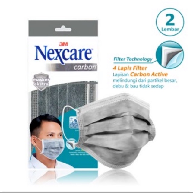 Masker Earloop 4ply isi 2 - 3 M [N E X C A R E]