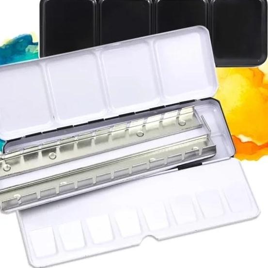 

Baru Datang art kreation empty watercolor metal tin box for 24 half pan