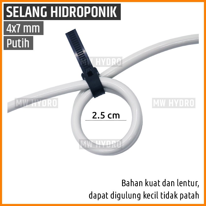 10 Mtr Selang PVC / PE 7 mm - Fertigasi / NFT / Hidroponik / Sprayer - White