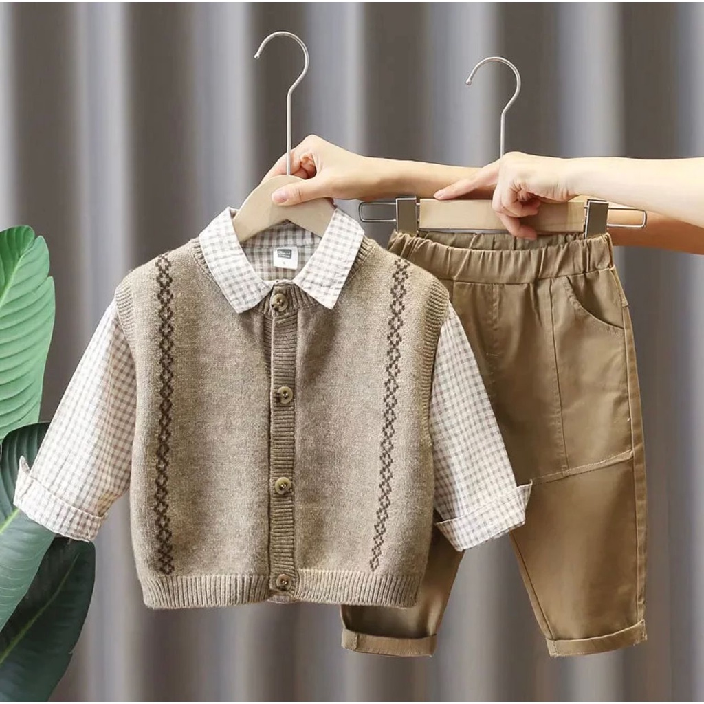 SETELAN BAJU 3 IN 1 ANAK LAKI LAKI TERKEREN UMUR 1-5 TAHUN