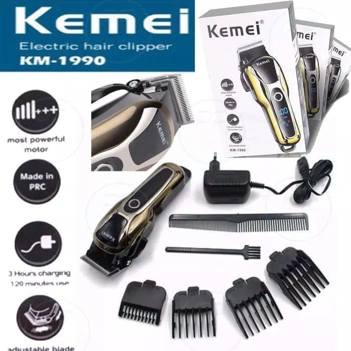 NEW!! Kemei Hair Clipper KM-1990 Digital alat potong rambut