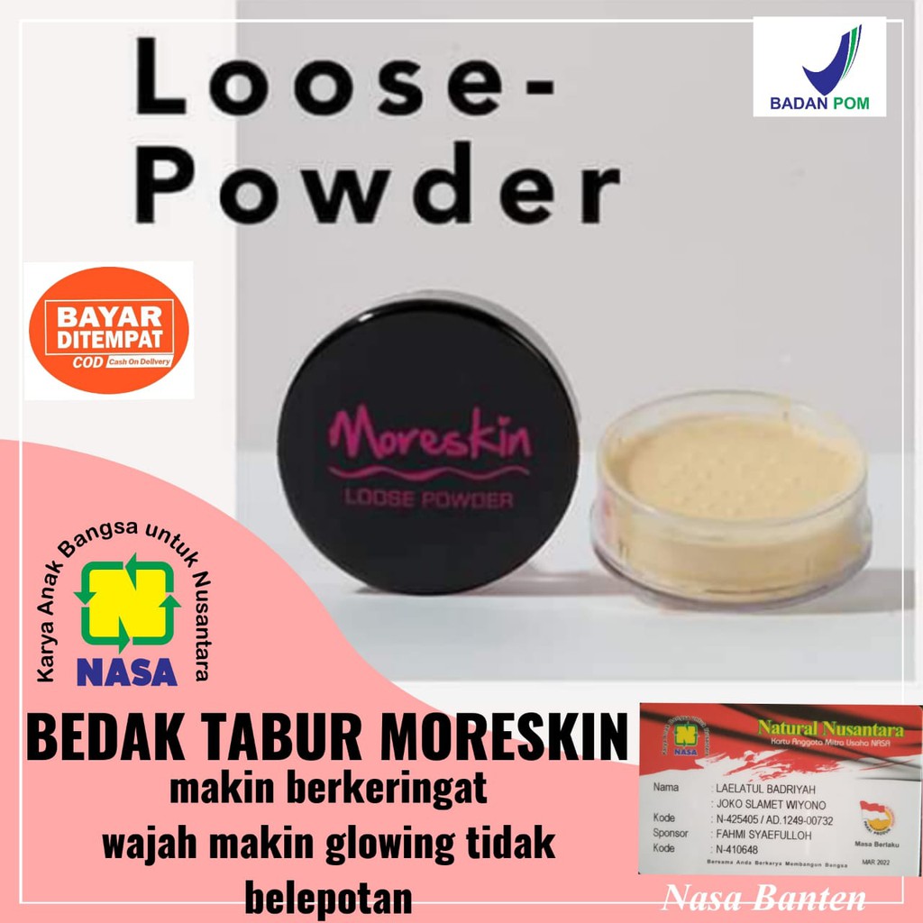 BEDAK TABUR MORESKIN / MORESKIN LOOSE POWDER / BEDAK MORESKIN NASA / MORESKIN NASA BEDAK