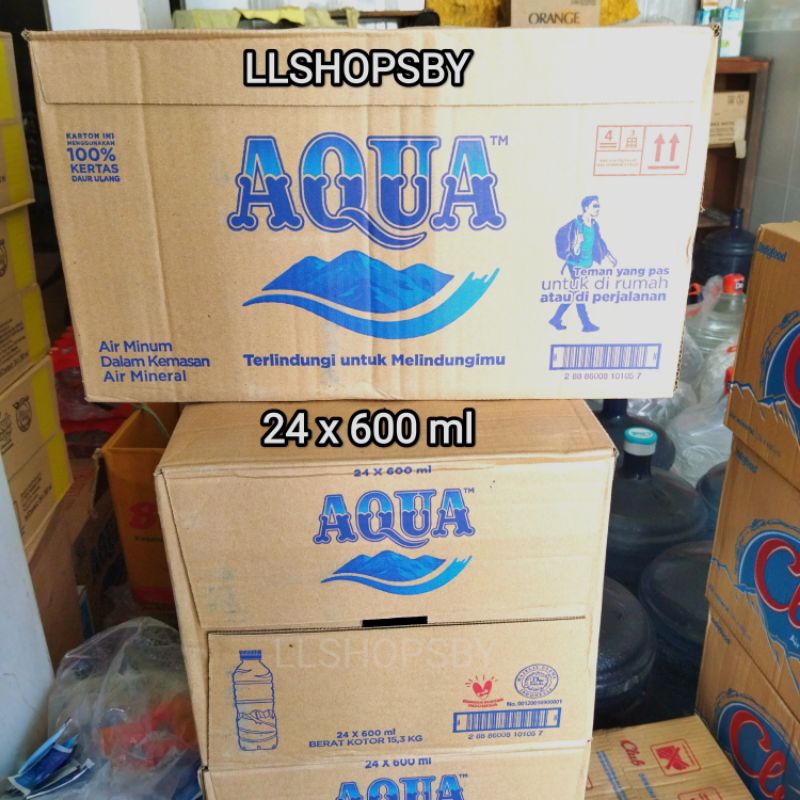 

Aqua botol 1.5 liter x 12 1 dus / karton aqua botol 600ml x 24