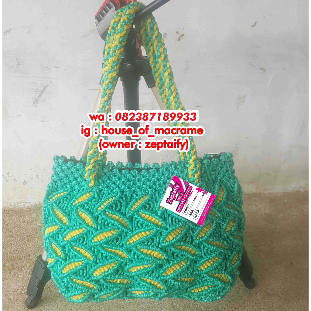 

Tas Tali Kur Motif Daun Kombinasi Warna Hijau Daun Kuning