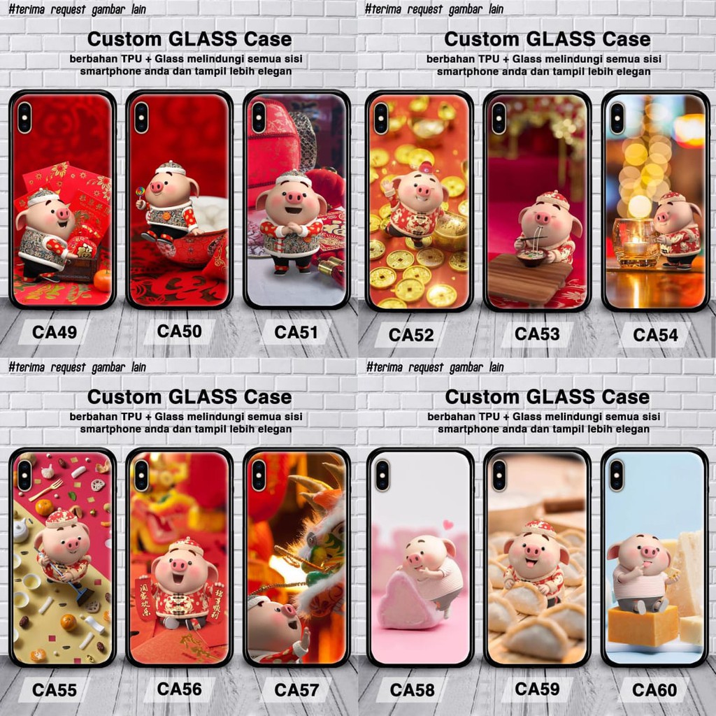 premium custom case pig samsung j6 plus,j7/j7 core,j7 plus,j7 prime casing glass samsung