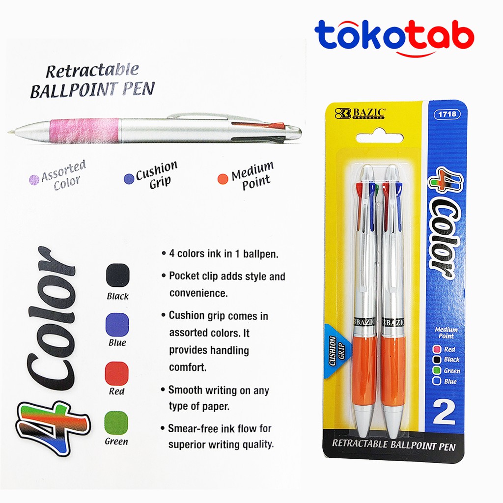 

Bolpoin Pulpen Pena Warna Bazic 4 Warna Silver (2) 1718