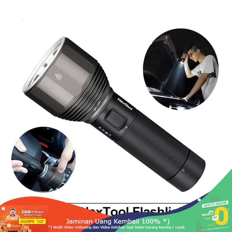 (BISA COD) RVOSTR NexTool Senter LED USB Rechargeable 2000 Lumens - ZES0417