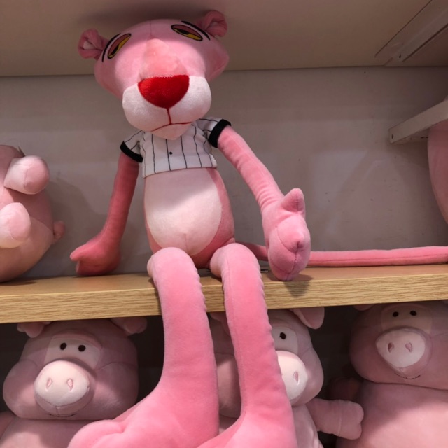 pink panther plush miniso