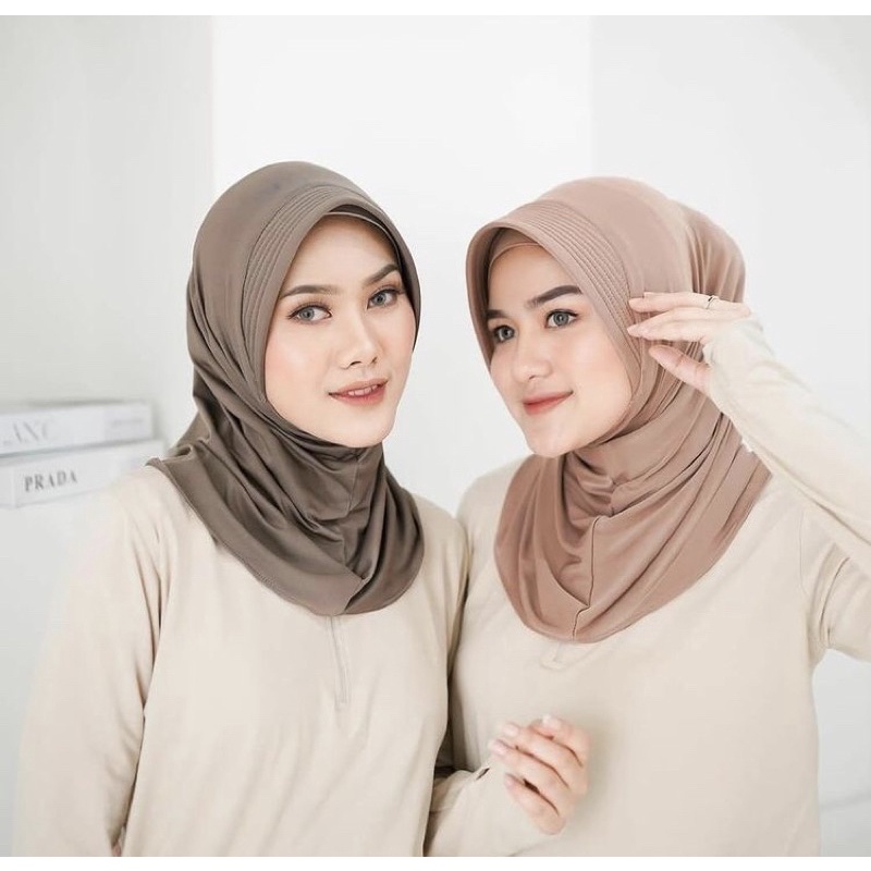 Hijab Bergo Sport Instant Jilbab Olahraga Jersey lycra premium-2