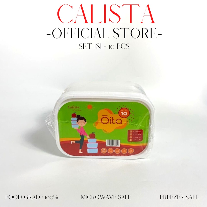 TOPLES PLASTIK BENING CALISTA OITA SET 10 PCS FOOD PREPARATION FOOD STORAGE SET TEMPAT WADAH PENYIMPANAN MAKANAN TEMPAT BUMBU DAPUR SET  CALISTA RUMOI LUNCH BOX FOOD CONTAINER SET TOPLES KULKAS SET FOOD CONTAINER WADAH KOTAK PLASTIK SET