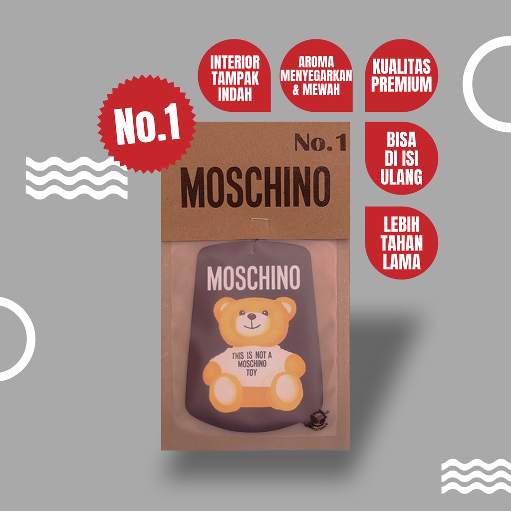 Parfum Pewangi Mobil Gantung Mewah Tahan Lama Kertas Refill - Pengharum Ruangan Premium -  MOSCHINO AIR FRESHENER