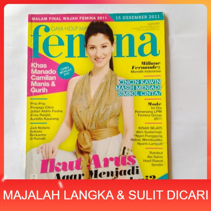Majalah FEMINA No.48 Des 2011 Cover MILLANE FERNANDEZ Langka