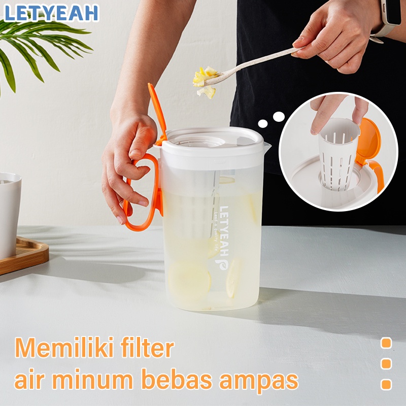 letyeah Teko air set dengan 4 cangkir/water jug 2.2L/ teko jus set 5 in 1 /teko teh dengan saringan BPA free