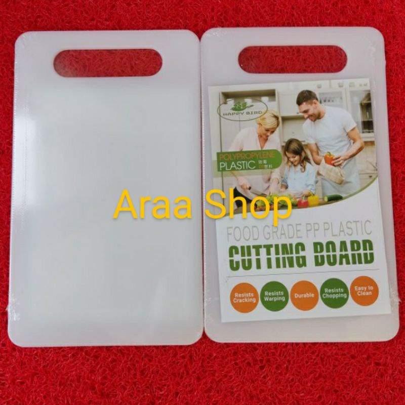 HAPPY BIRD Talenan Plastik BESAR Fiber Polypropylene Cutting Board Putih LARGE
