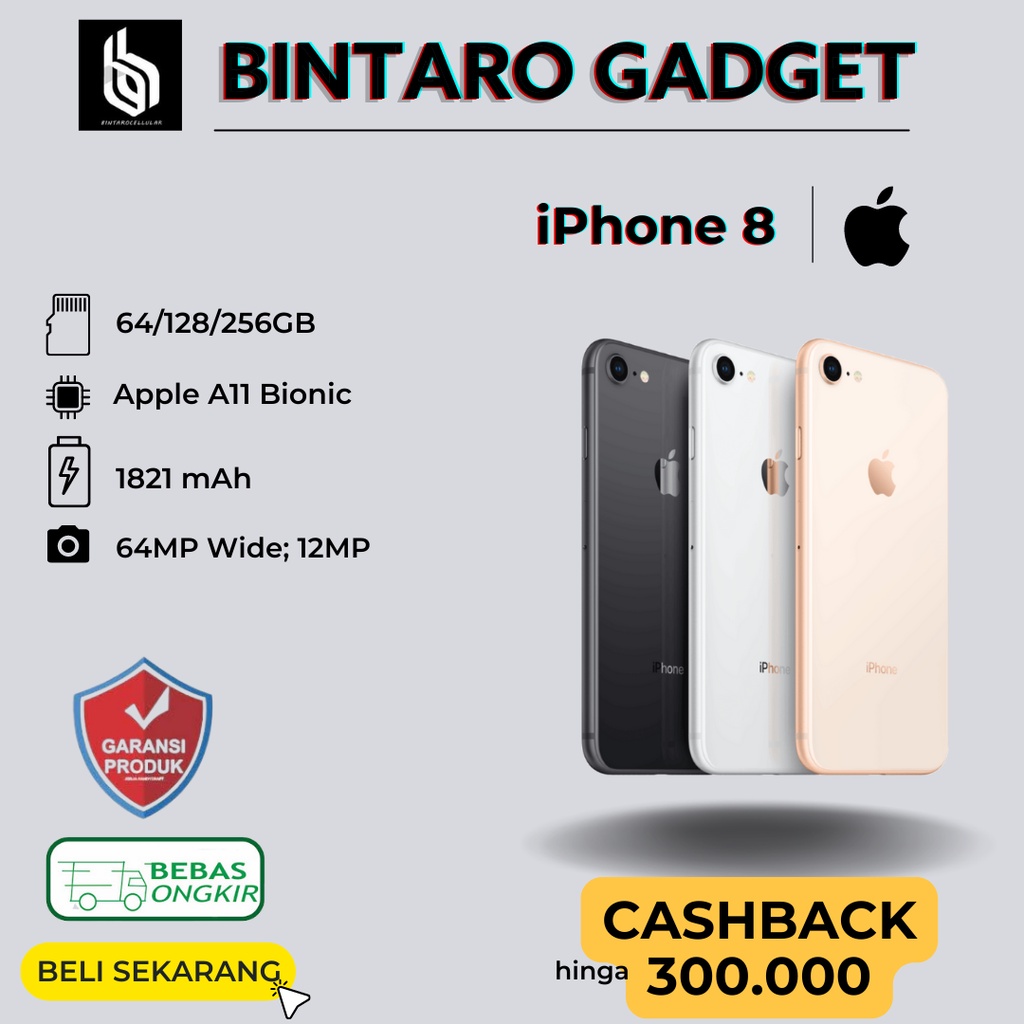 iPhone 8 64GB 256GB Resmi iBox Black / White / Gold